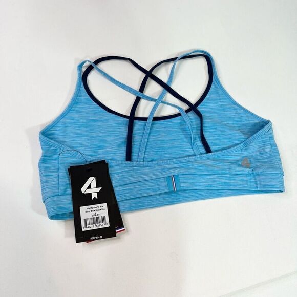 Fourlaps Vitality Sports Bra Womens Large Blue River Space Dye Strappy Back new - Picture 5 of 8